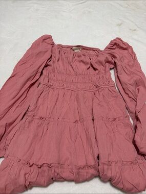 Altar'd State Dusty Rose Long Sleeve Midi Dress